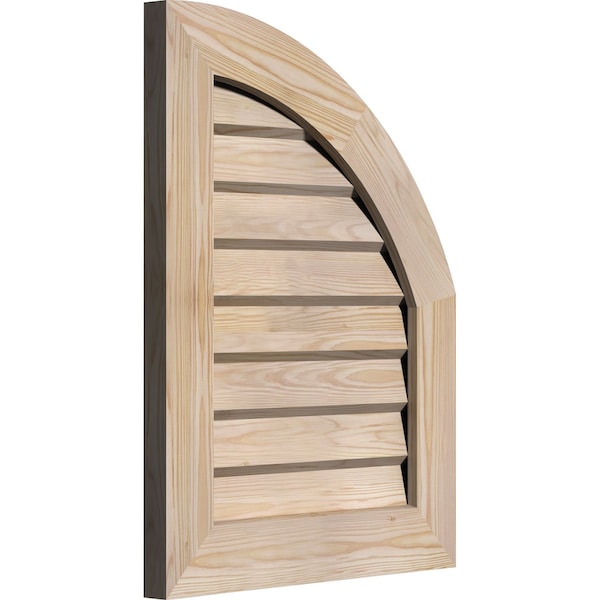 Quarter Round Top Right Non-Functional, Pine Gable Vent W/ Decorative Face Frame, 09W X 30H